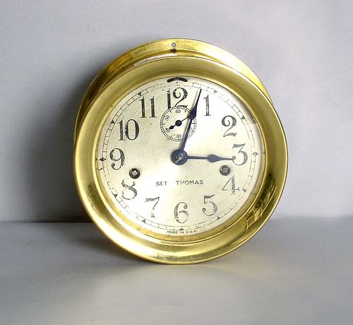 Seth Thomas ship's clock, 7" d.