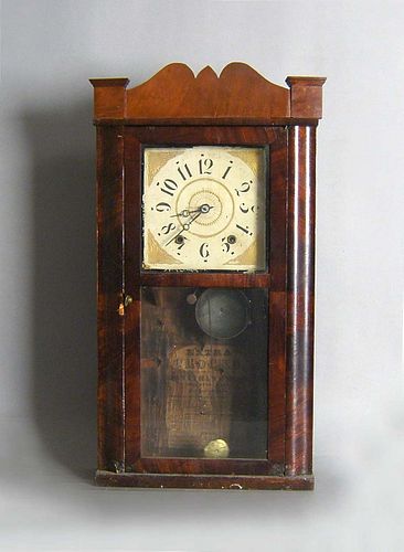 Empire mahogany mantle clock by Jonathan Frost, Re