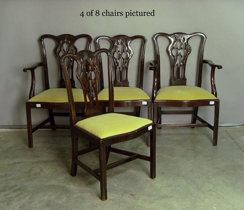 Set of 8 Chippendale style mahogany dining chairs,