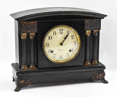  SESSIONS EIGHT DAY BLACK MANTLE CLOCK