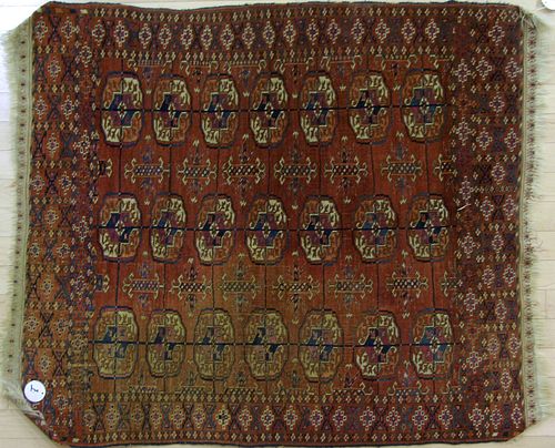 Turkoman mat, ca. 1900, 3'10" x 3'2".
