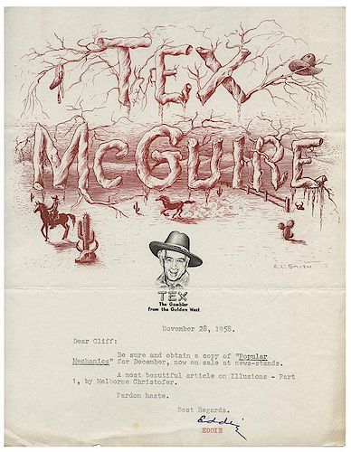 McGuire, Eddie “Tex.” Trove of McGuire’s Files and Letters to and from an Array of Magicians.