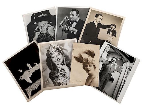 Vintage Photographs of Magicians, some signed.