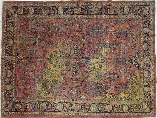 Sarouk roomsize rug, ca. 1920, with overall floral