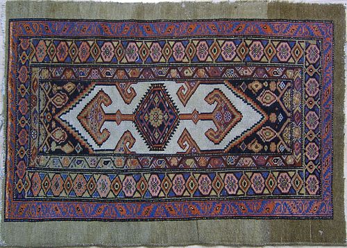Camel hair mat, ca. 1915, 4'1" x 2'10".
