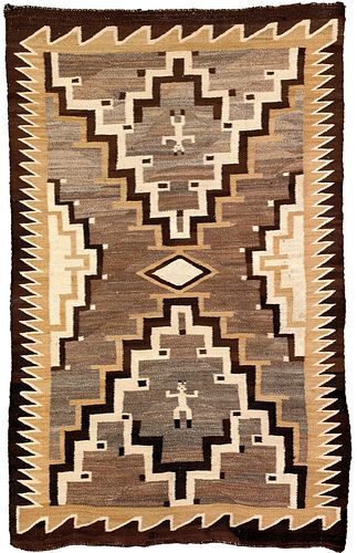 Navajo regional pictorial rug with 2 human figures