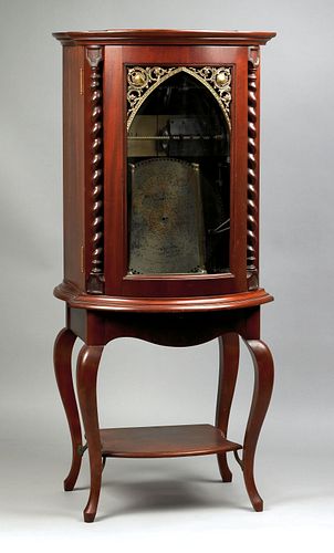 Regina upright music box, ca. 1900, the bowfront,l