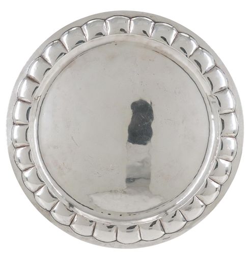 SANBORNS STERLING SILVER ROUND TRAY, MEXICO
