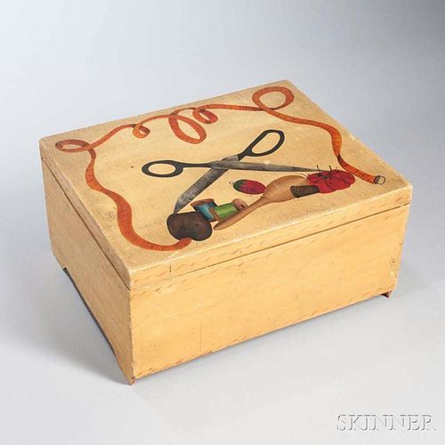 Paint-decorated Sewing Box