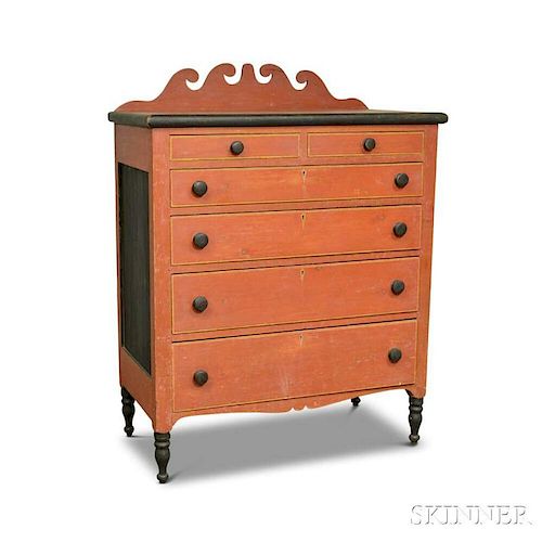 Soap Hollow-style Paint-decorated Tall Chest