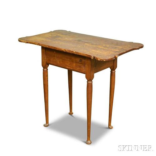 Queen Anne-style Pine and Maple Porringer-top Tea Table