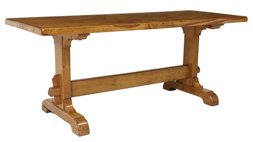 FRENCH OAK MONASTERY OR REFECTORY TABLE, 75"L