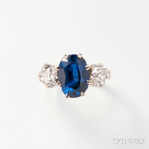 Art Deco Sapphire and Diamond Ring