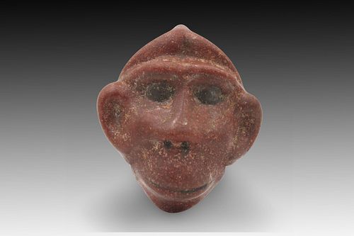 An Ancient Egyptian Cooked Glass Amulet Pendant of Head of a Monkey 

Height: Approximately 4cm
Length: Approximately 3.8cm

Property of a British Col