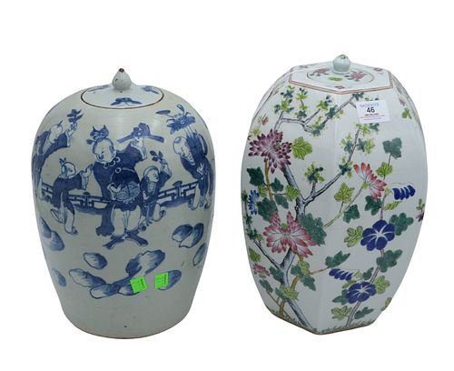 Two Chinese Blue and White Porcelain Jars