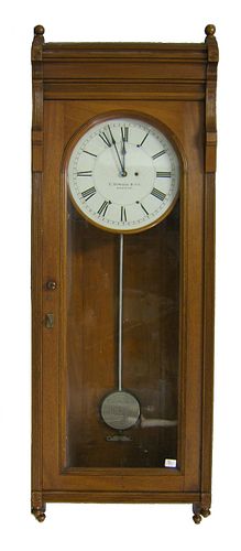 E. Howard & Co. mahogany wall clock, 74" h. Proven