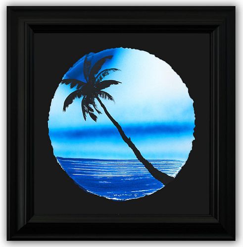 Wyland- Original Watercolor Painting on Deckle Edge Paper "Palm Tree"