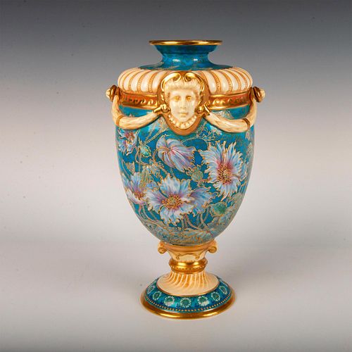 Doulton Burslem Porcelain Turquoise Charles Noke Vase