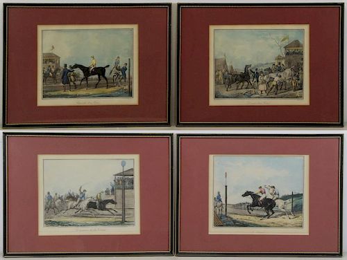 AFTER VERNET. Set of 4 Hand Colored Equestrian
