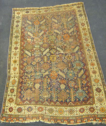 Shirvan throw rug, late 19th c., 8'5" x 5'5".