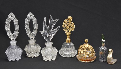 EARLY AMERICAN PATTERN GLASS PERFUME BOTTLES AND MORE