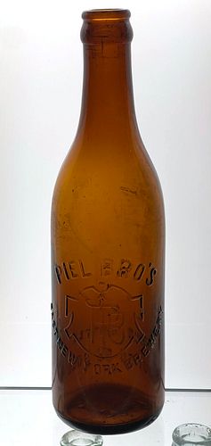 1908 Piel Bros.Beer 12oz Embossed Bottle West New York Brewery