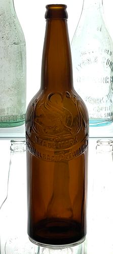 1905 Schmulbach Beer 22oz Embossed Bottle Wheeling West Virginia