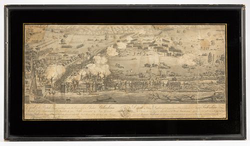 JEAN HYACINTHE LACLOTTE (FRENCH, 1765-1828) BATTLE OF NEW ORLEANS PANORAMA PRINT 