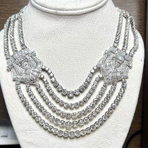 Platinum & 18K 125.00 Ct. Diamond Necklace