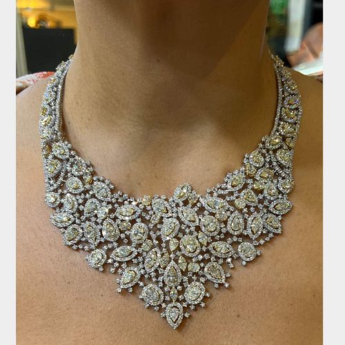 18K White Gold 108.50 Ct. Fancy Diamond Necklace