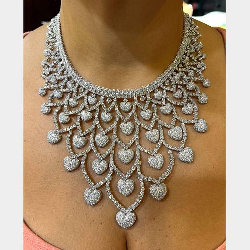 18K White Gold 150.00 Ct. Diamond Necklace