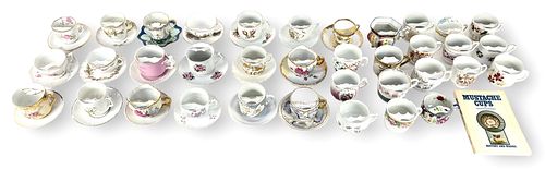 Lg. Group of (36) Mustache Cups & (19) Saucers