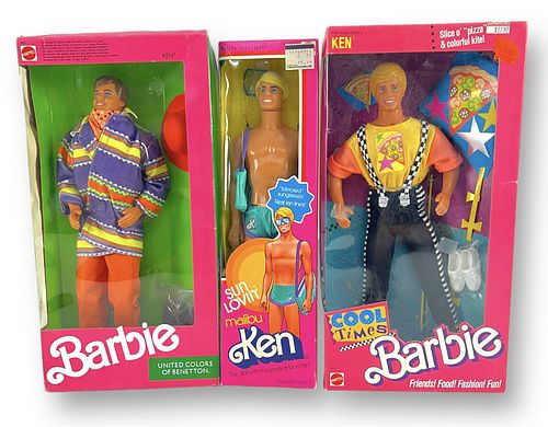 (3) Ken Dolls Benetton Sun Lovin' Cool Times
