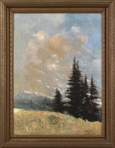 R. Taylor(American, 20th c.), oil on canvas summer