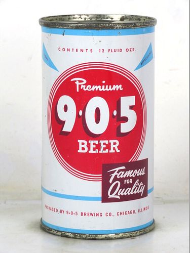 1961 9*0*5 Premium Beer 12oz 103-19.2b Flat Top Illinois Chicago