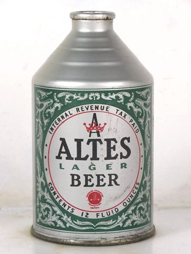 1947 Altes Lager Beer (Rare Typo Variation) 12oz 192-03b Crowntainer Michigan Detroit