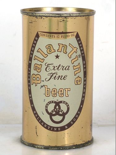 1958 Ballantine Extra Fine Beer Cup 12oz 33-39.2 Flat Top New Jersey Newark