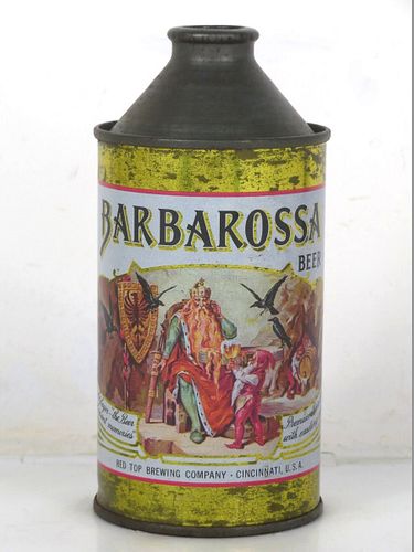 1948 Barbarossa Beer 12oz 150-28v2 High Profile Cone Top Ohio Cincinnati