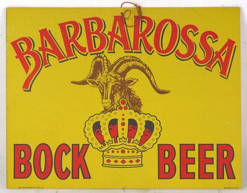1948 Barbarossa Bock Beer Ohio Cincinnati