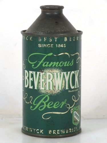 1954 Beverwyck Beer 12oz 152-18 High Profile Cone Top New York Albany