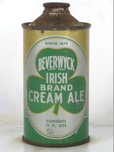 1938 Beverwyck Irish Cream Ale 12oz 152-04V2 Low Profile Cone Top New York Albany