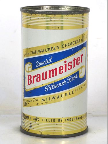 1958 Braumeister Pilsener Beer 12oz 41-15.2 Flat Top Wisconsin Milwaukee