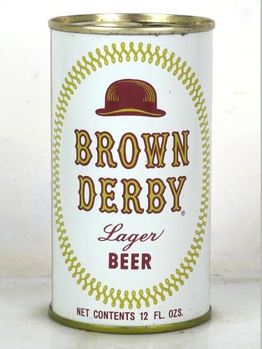 1966 Brown Derby Lager Beer 12oz 42-16 Flat Top California Los Angeles