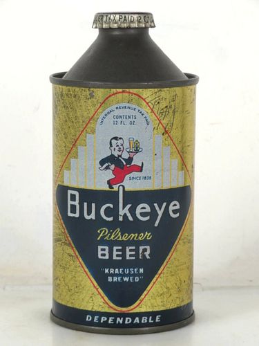1948 Buckeye Pilsener Beer 12oz 155-10 High Profile Cone Top Ohio Toledo