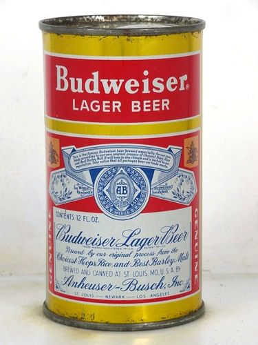 1954 Budweiser Lager Beer 12oz 44-11 Flat Top Missouri Saint Louis