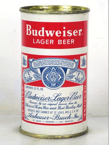 1956 Budweiser Lager Beer 12oz 44-13.1a Flat Top Missouri Saint Louis