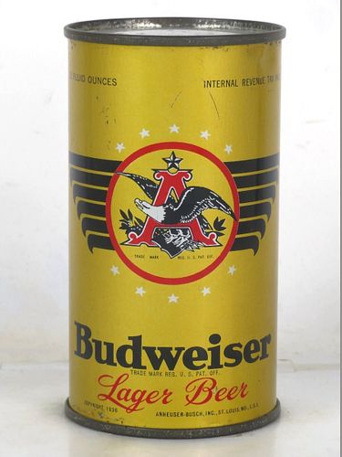 1940 Budweiser Lager Beer 12oz OI-143C Opening Instruction Can Missouri Saint Louis