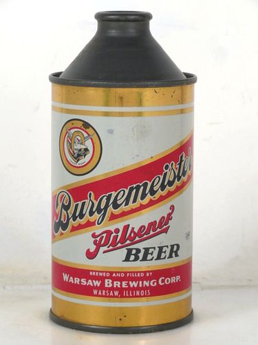 1948 Burgemeister Pilsener Beer 12oz 155-16 High Profile Cone Top Illinois Warsaw