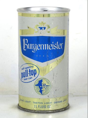 1964 Burgermeister Beer "Pull Top" 12oz T51-03 Zip Top California San Francisco