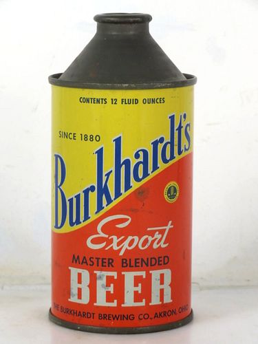 1947 Burkhardt's Export Beer 12oz 156-04 High Profile Cone Top Ohio Akron